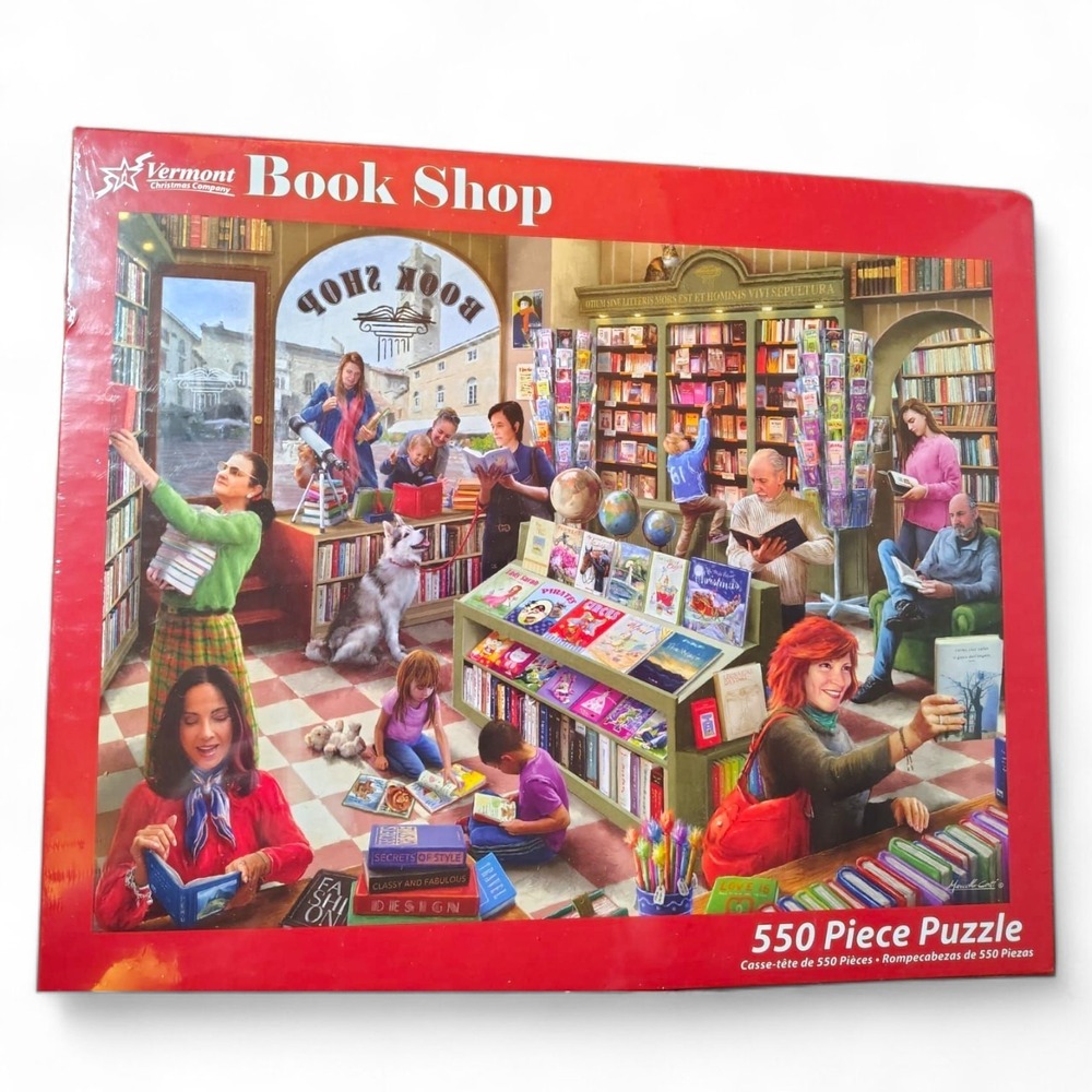 Book Shop Jigsaw Puzzle 550 Piece Vermont Christmas Company Marcello Corti NEW